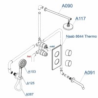 Душевая система WasserKRAFT Naab 8600 A178644 Thermo, со смесителем, термостатическая, цвет хром