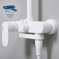Душевая система WasserKRAFT, с изливом, цвет белый матовый/хром, A185.067.059.WM