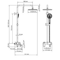 Душевая система WasserKRAFT A18501, цвет - белый