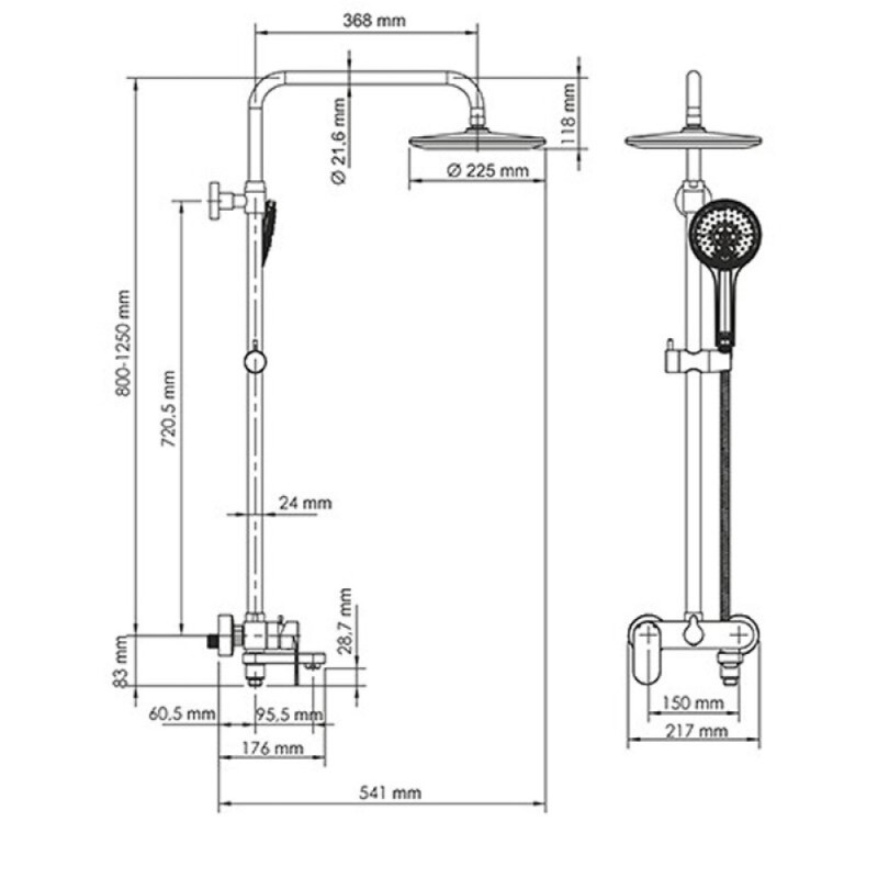 Душевая система WasserKRAFT A18501, цвет - белый