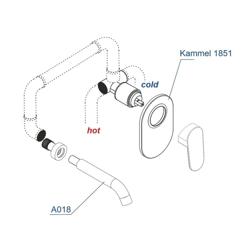Смеситель для раковины WasserKRAFT Kammel 1800 A18583, цвет хром