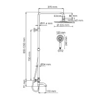 Душевая система WasserKRAFT Mindel 850, термостатическая, цвет белый Soft-touch, A188.067.058.WM Thermo