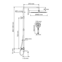 Душевая система WasserKRAFT, цвет - хром, A188.117.127.087.CH Thermo