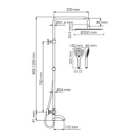 Душевая система WasserKRAFT, цвет - белый матовый, A188.161.155.WM Thermo