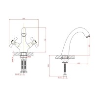 Смеситель Agger Retro A1902100 для раковины, без донного клапана, хром