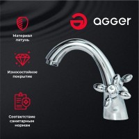 Смеситель Agger Retro A1902100 для раковины, без донного клапана, хром