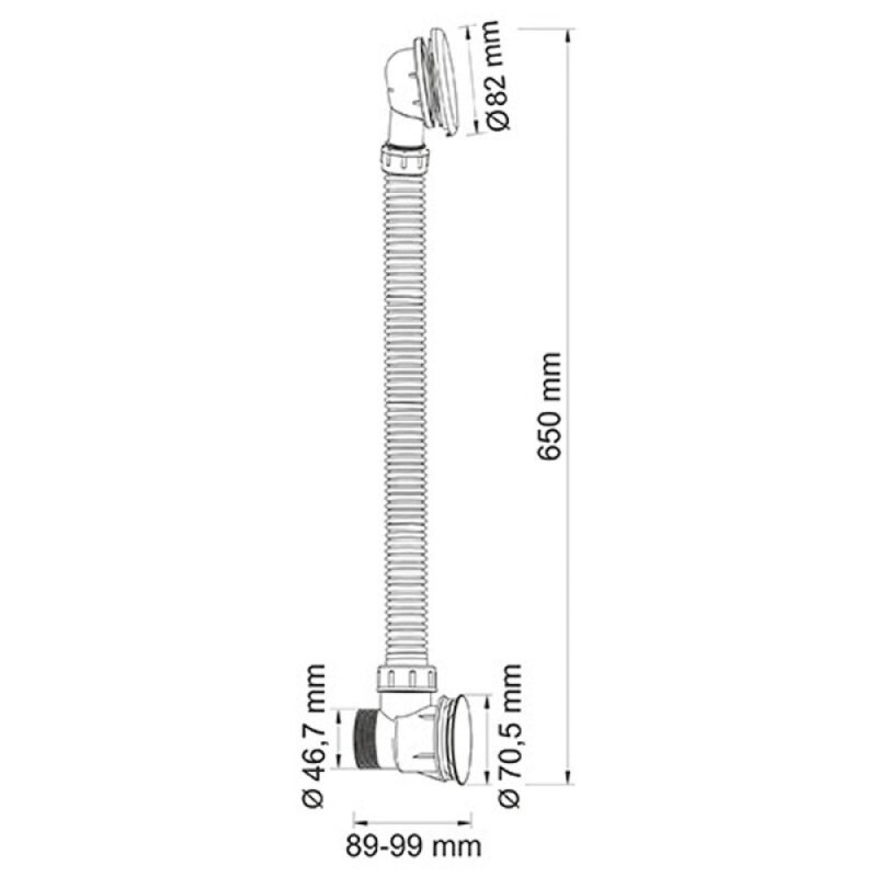 Слив-перелив для ванны Wasserkraft Glan 6600 A204, клик-клак, PVD черный глянец