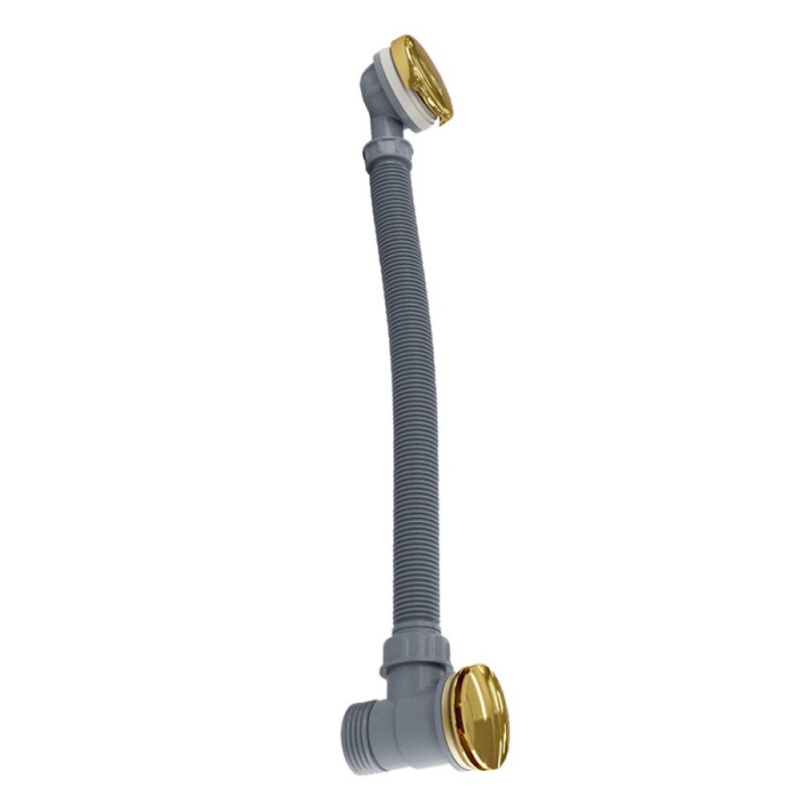 Слив-перелив для ванны Wasserkraft Sauer 7100 A206 клик-клак, PVD золото глянцевое