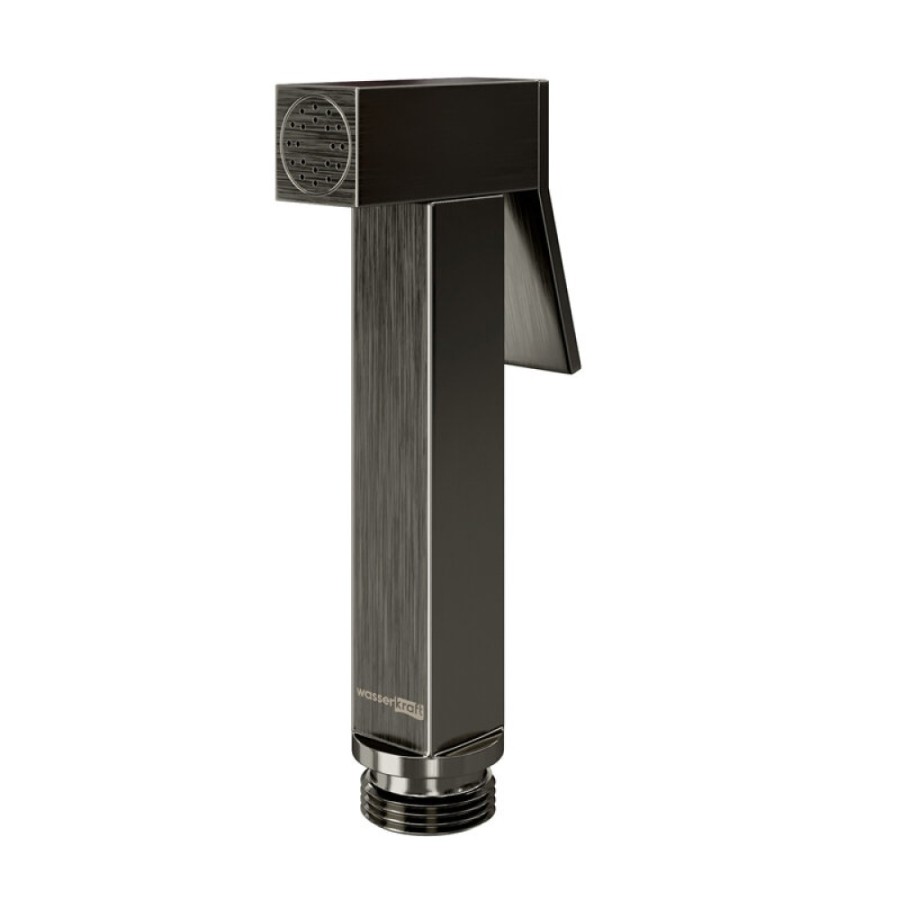Гигиенический душ с фиксатором WasserKRAFT A215, PVD-покрытие вороненая сталь, gunmetal