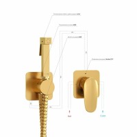 Гигиенический душ Wasserkraft Neckar A2151.280.238.216, со смесителем, PVD золото