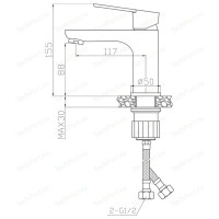 Смеситель Agger Brave A2302100 для раковины без донного клапана, хром