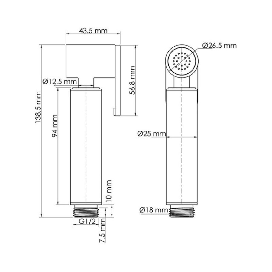 Гигиенический душ WasserKRAFT Mindel 8500 A232, с фиксатором, белый матовый