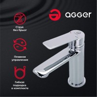 Смеситель Agger Clean A2402100 для раковины, без донного клапана, хром