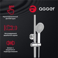 Душевая система Agger Thermo с термостатом, хром, A2451200