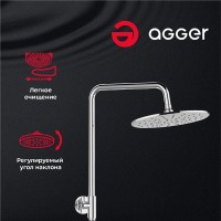 Душевая система Agger Thermo с термостатом, хром, A2451200