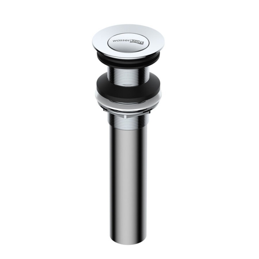 Донный клапан Push-up Wasserkraft, без перелива, хром, A249