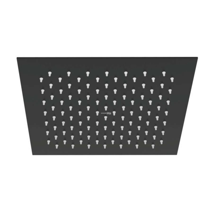Верхний душ WasserKRAFT, 25 х 25 см, без держателя, черный матовый, A255