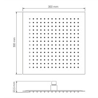 Верхний душ WasserKRAFT, 30 х 30 см, без держателя, золото матовое, A260