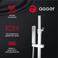 Душевая система Agger Great с поворотным изливом, хром, A2893300