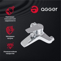 Душевая система Agger Right A2994000 с фиксированным изливом, хром глянцевый