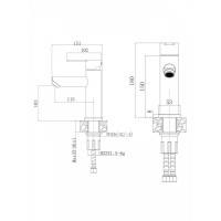 Смеситель Agger Easy A3102155, для раковины, PVD оружейная сталь матовая