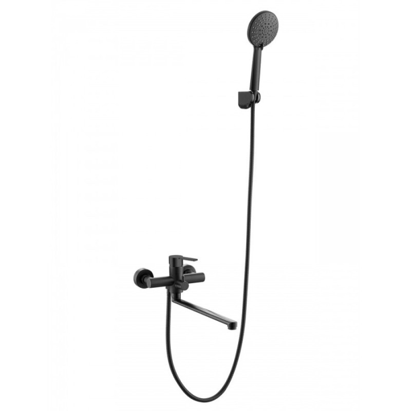Смеситель Agger Easy A3121144, для ванны и душа, с душевым гарнитуром, черный матовый
