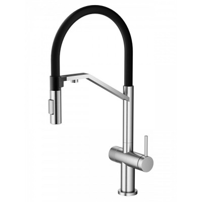 Смеситель Agger Elegant A3241422, для кухонной мойки, с подключением к фильтру, PVD сатин матовый/черный