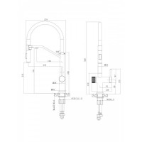 Смеситель Agger Elegant A3241444, для кухонной мойки, с подключением к фильтру, черный матовый