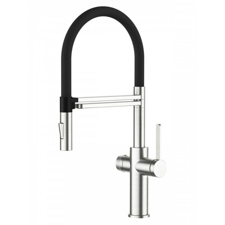 Смеситель Agger Elegant A3252500, для кухонной мойки, с подключением к фильтру, хром/черный