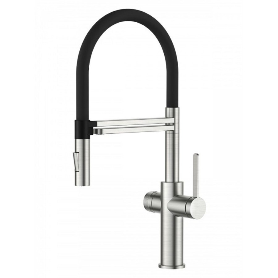 Смеситель Agger Elegant A3252522, для кухонной мойки, с подключением к фильтру, PVD сатин матовый/черный
