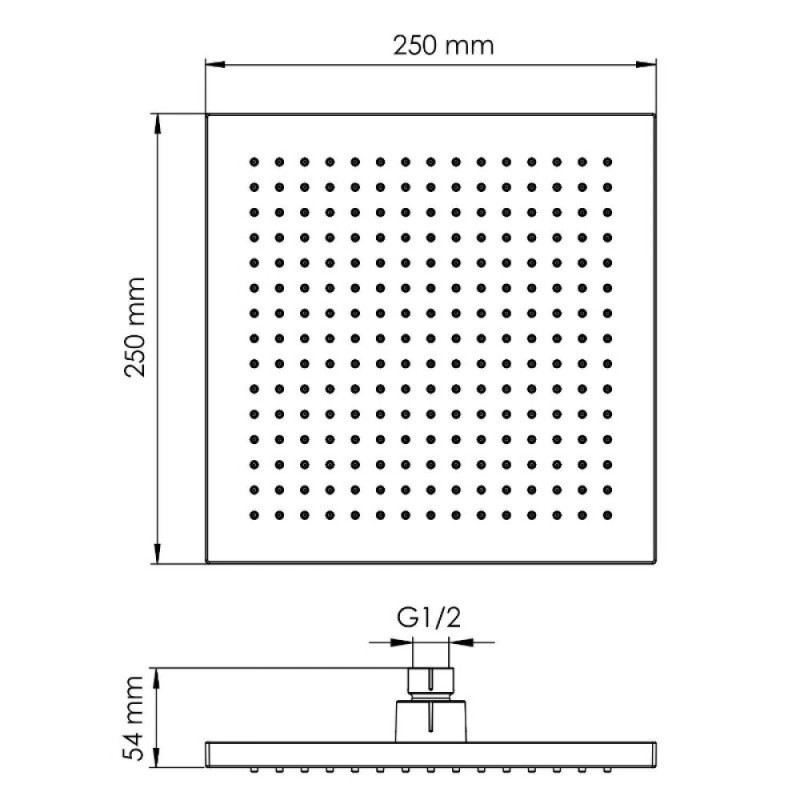 Верхний душ WasserKRAFT A358, 25 x 25 см, цвет никель