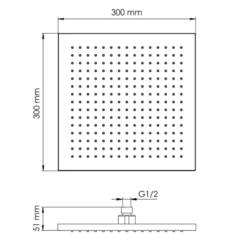 Верхний душ WasserKRAFT A359, 30 x 30 см, цвет никель