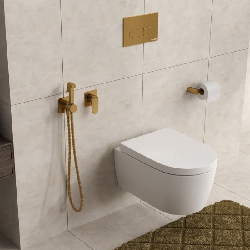 Гигиенический душ Wasserkraft Havel A3651.285.237.213, со смесителем, PVD золото матовое