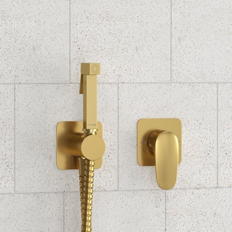 Гигиенический душ Wasserkraft Havel A3651.285.237.213, со смесителем, PVD золото матовое