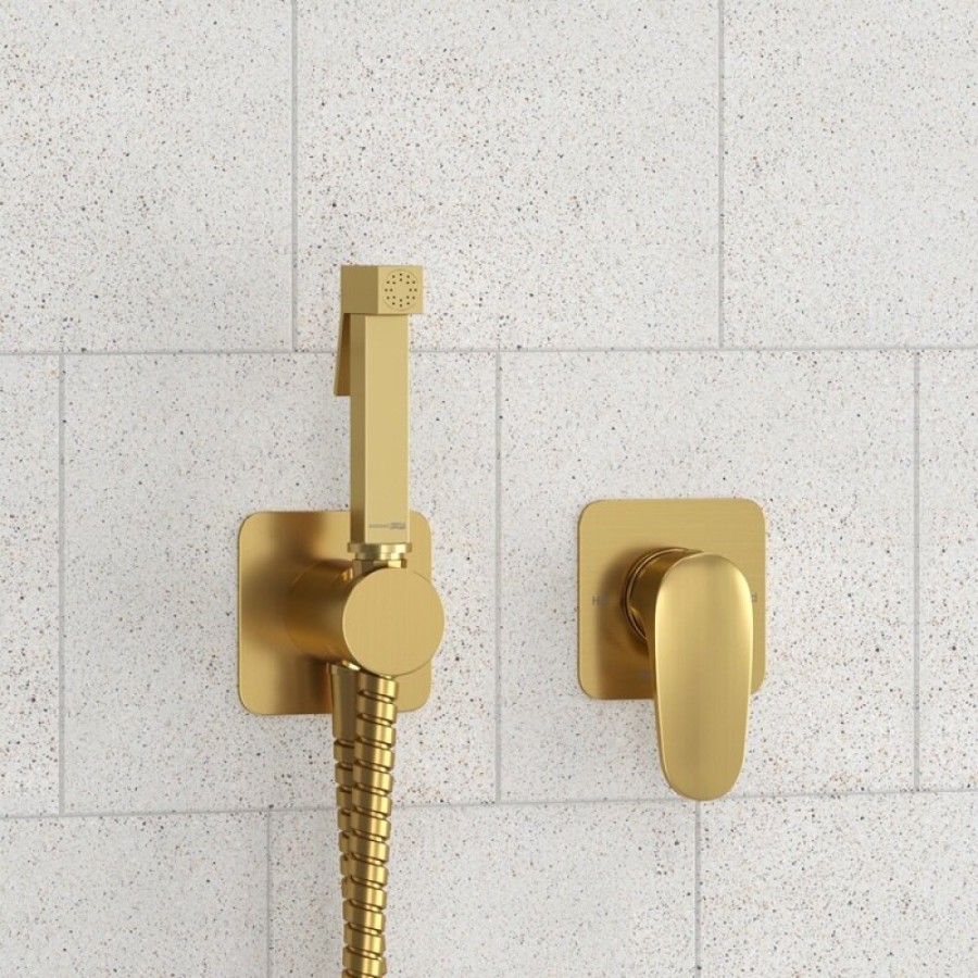 Гигиенический душ Wasserkraft Havel A3651.285.237.213, со смесителем, PVD золото матовое