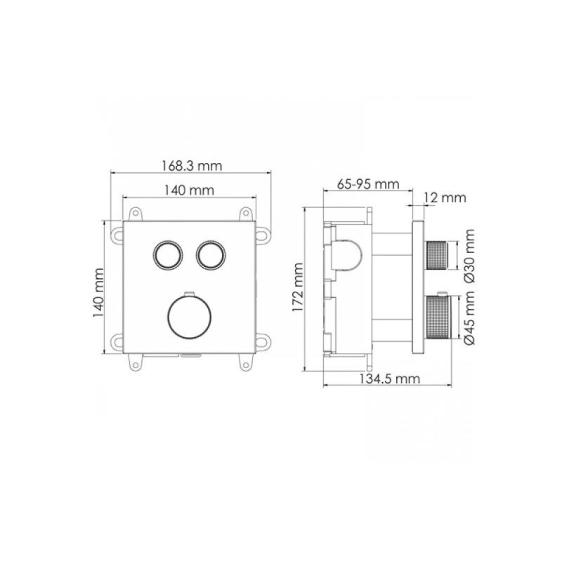Встраиваемый комплект WasserKRAFT A4248.097.121.275.100.276 Thermo для душа, цвет никель
