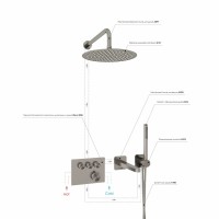 Душевая система WasserKRAFT Wern A4258.097.121.275.100.276.298 Thermo, термостатическая, никель