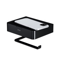 Держатель для туалетной бумаги Am.Pm Inspire 2.0 A50A341522 с коробкой и подставкой под телефон, черный матовый