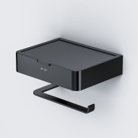 Держатель для туалетной бумаги Am.Pm Inspire 2.0 A50A341522 с коробкой и подставкой под телефон, черный матовый