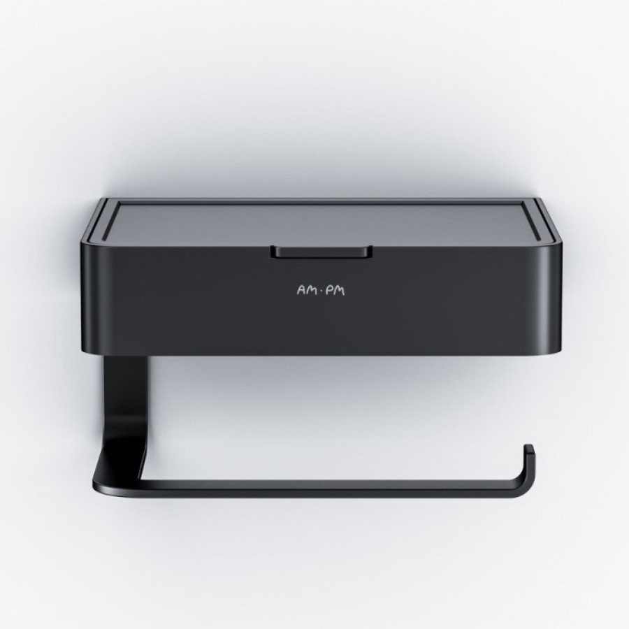 Держатель для туалетной бумаги Am.Pm Inspire 2.0 A50A341522 с коробкой и подставкой под телефон, черный матовый