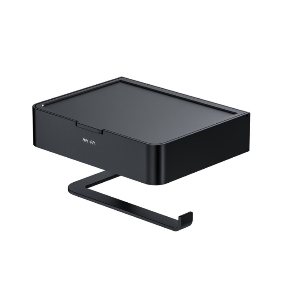 Держатель для туалетной бумаги Am.Pm Inspire 2.0 A50A341522 с коробкой и подставкой под телефон, черный матовый