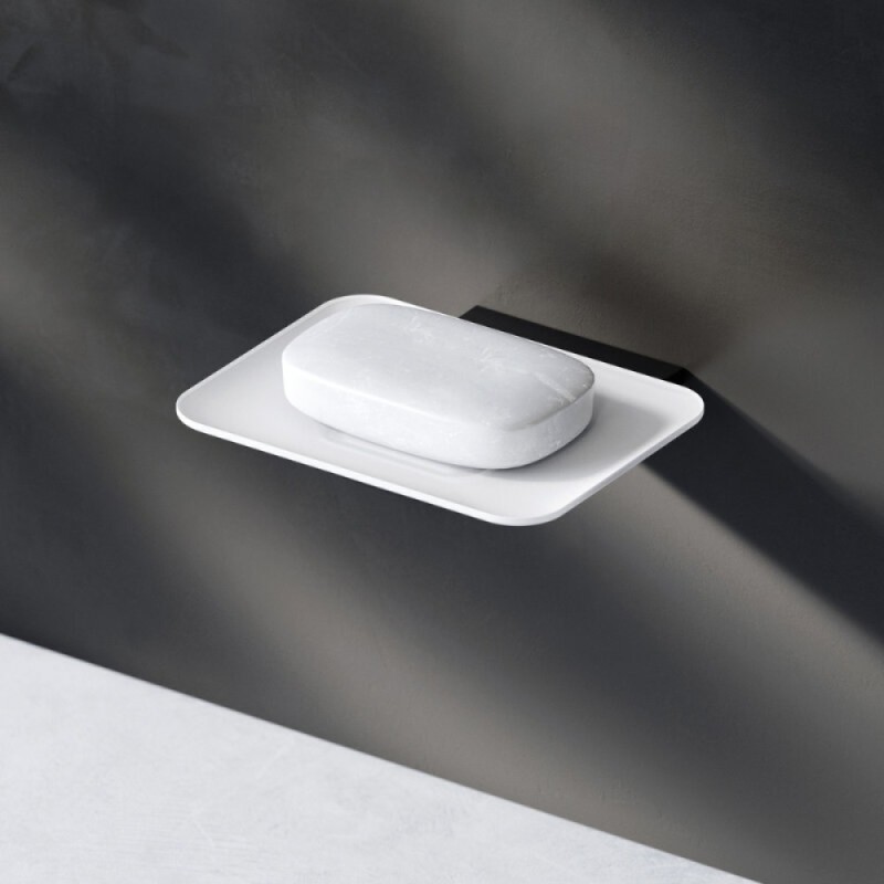 Мыльница стеклянная Am.Pm Inspire 2.0 A50A34222, держатель черный матовый