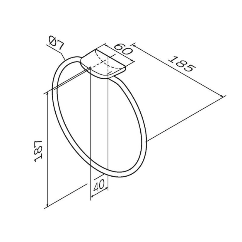 Полотенцедержатель кольцо Am.Pm Inspire 2.0 A50A34400, 19 см, хром