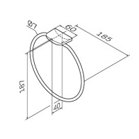 Полотенцедержатель кольцо Am.Pm Inspire 2.0 A50A34422, 19 см, черный матовый