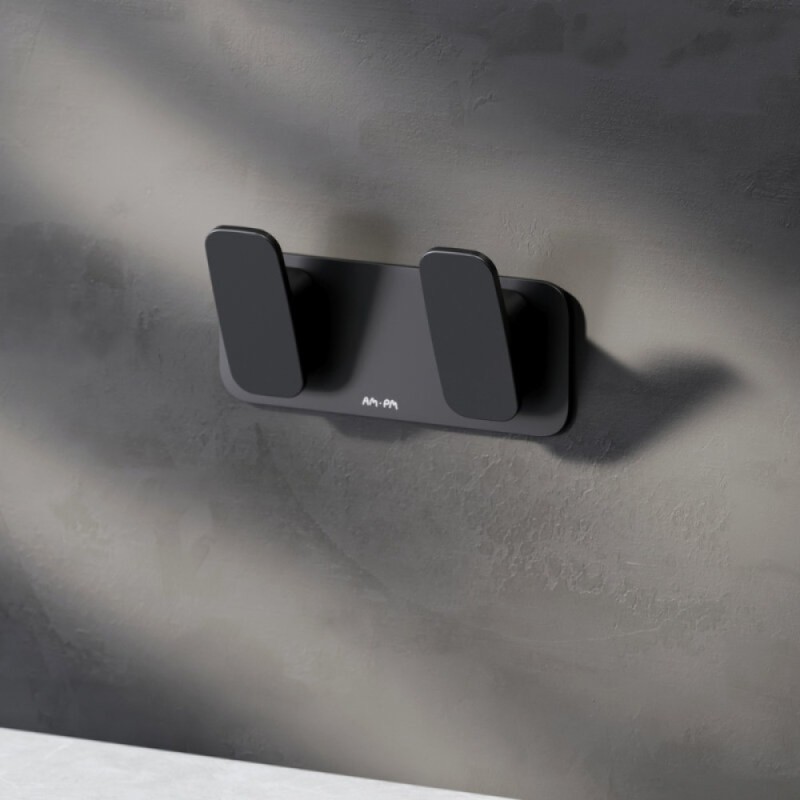 Двойной крючок Am.Pm Inspire 2.0 A50A35622 для полотенец, черный матовый