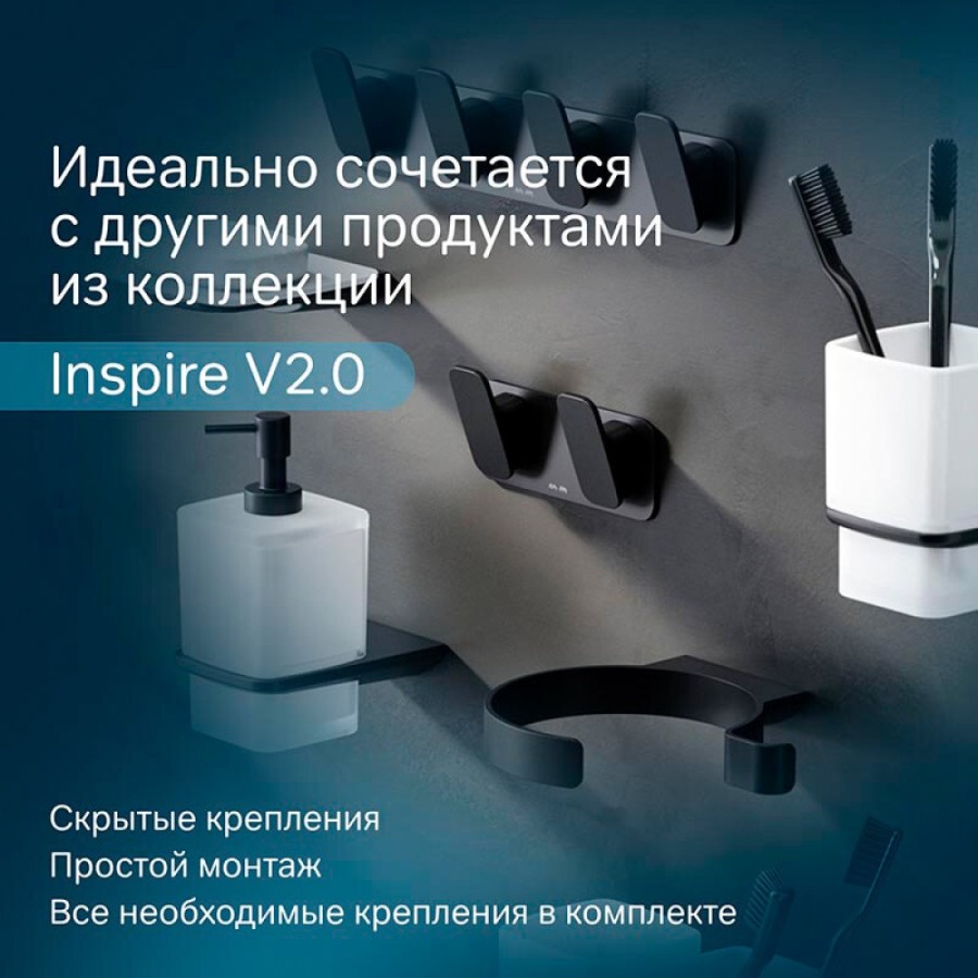 Двойной крючок Am.Pm Inspire 2.0 A50A35622 для полотенец, черный матовый
