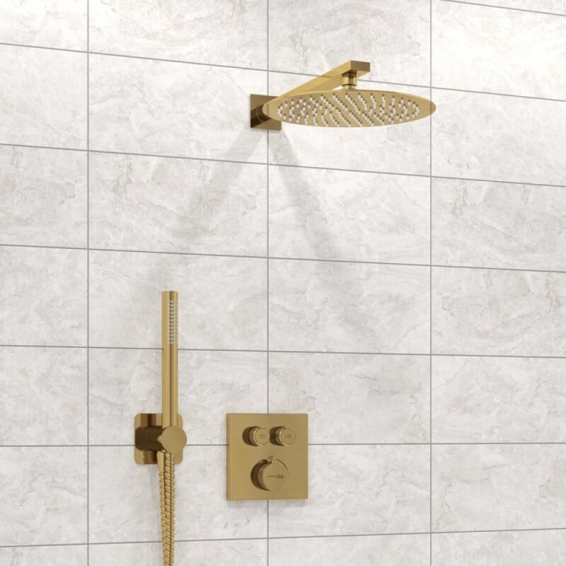 Душевая система WasserKRAFT Aisch A5548.180.259.285.194.286 Thermo, термостатическая, PVD золото матовое