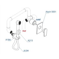 Гигиеничекий душ WasserKRAFT Aisch A5551.184.237.213, со смесителем, PVD золото матовое