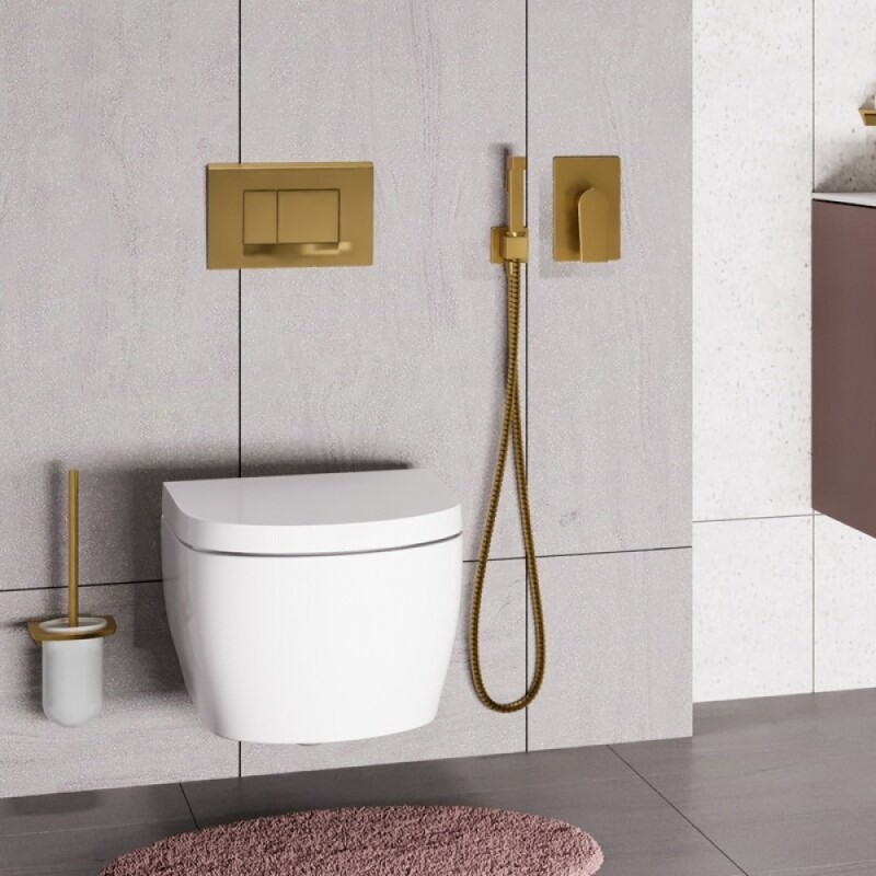 Гигиеничекий душ WasserKRAFT Aisch A5551.184.237.213, со смесителем, PVD золото матовое