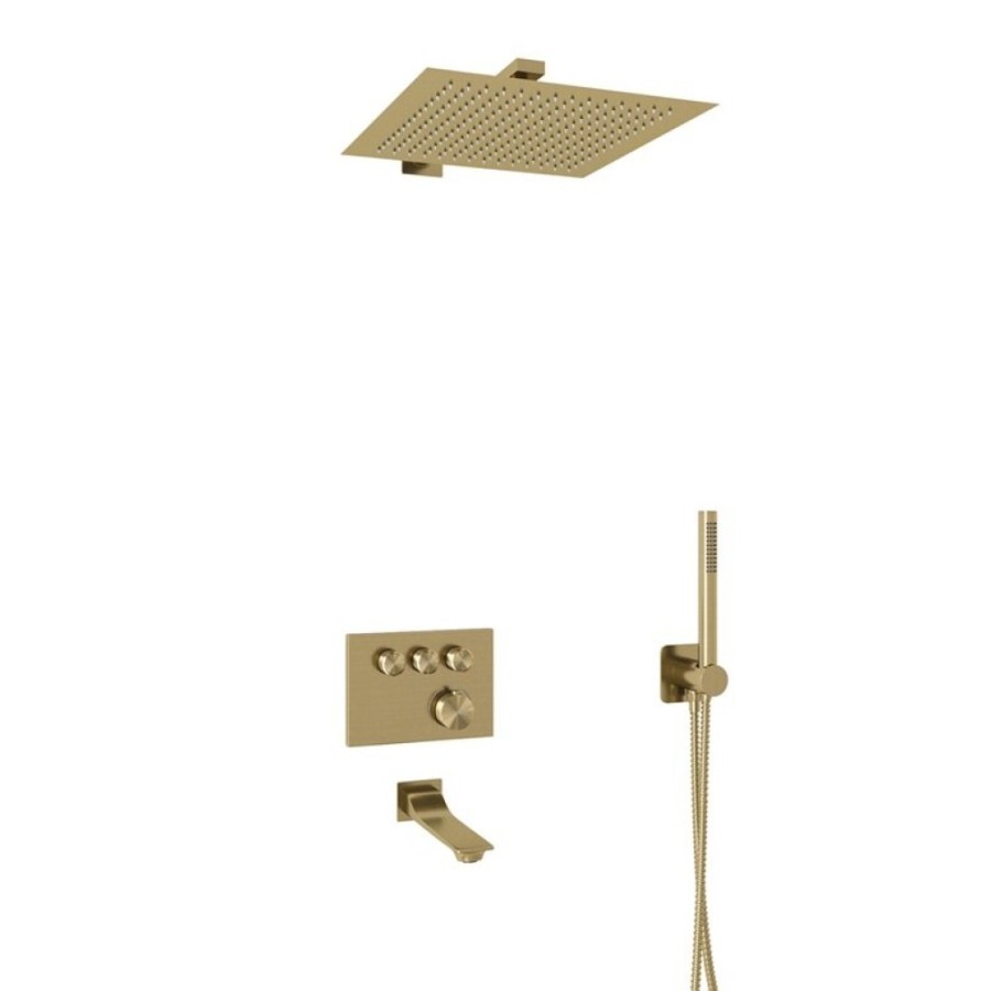 Душевая система WasserKRAFT Aisch A5558.180.198.285.194.286.174 Thermo, термостатическая, PVD золото матовое
